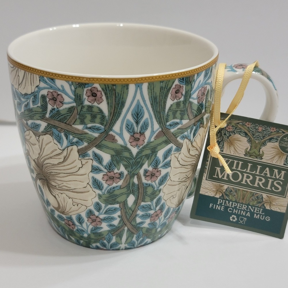 William Morris LODDEN Fine China Coffee Tea Cup Ceramic Mug Pimpernel Floral